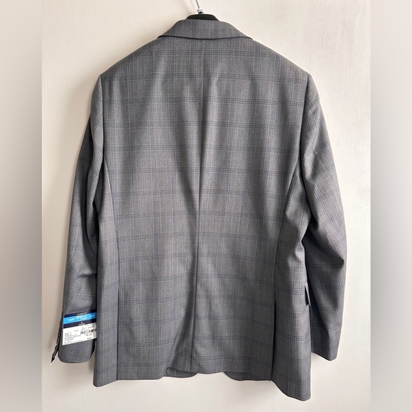 NWT Stafford Sport Coat Mens 46L Gray Plaid CoolMax Wool Blend All Season $220 - Picture 12 of 12
